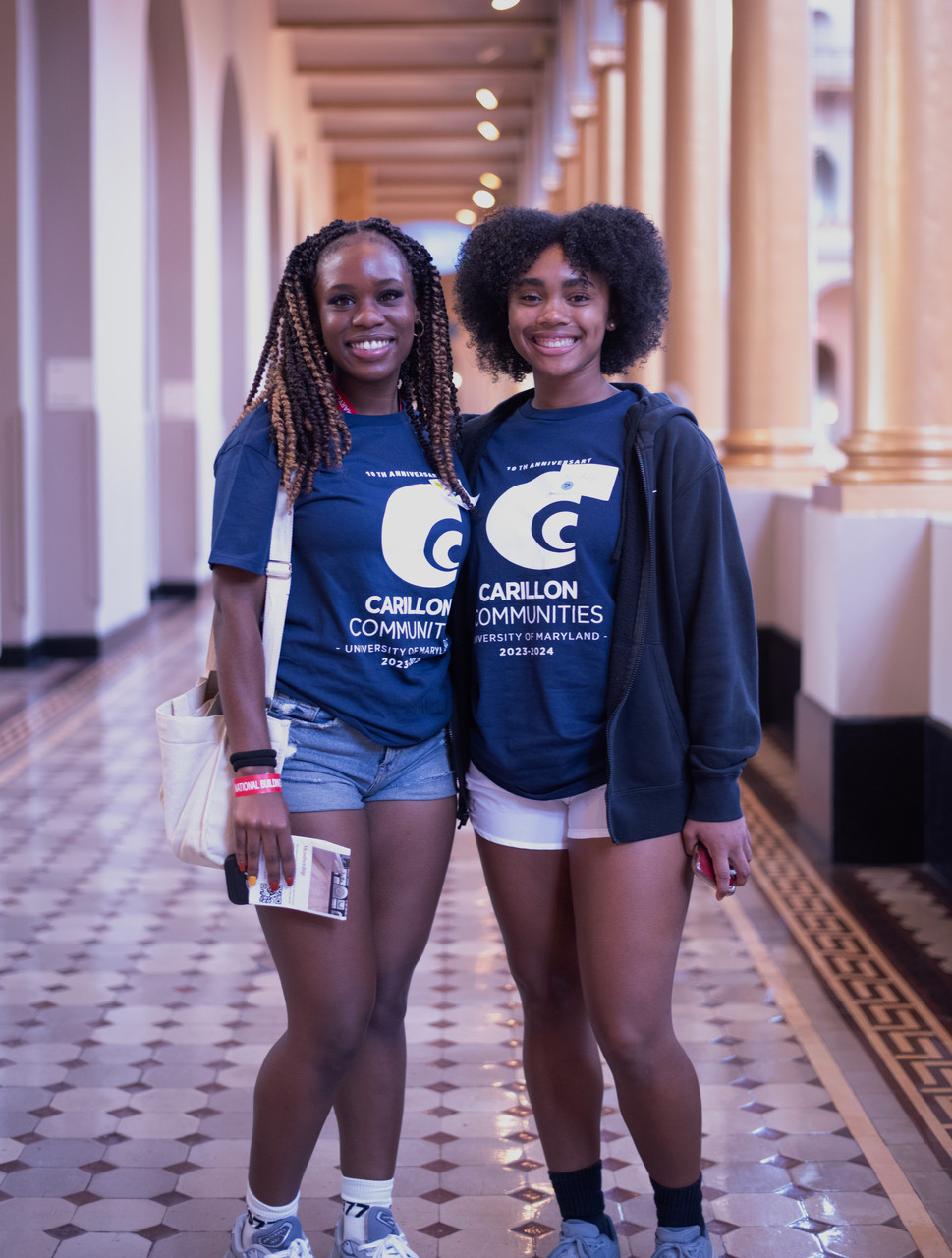 two students standing at National Building museum