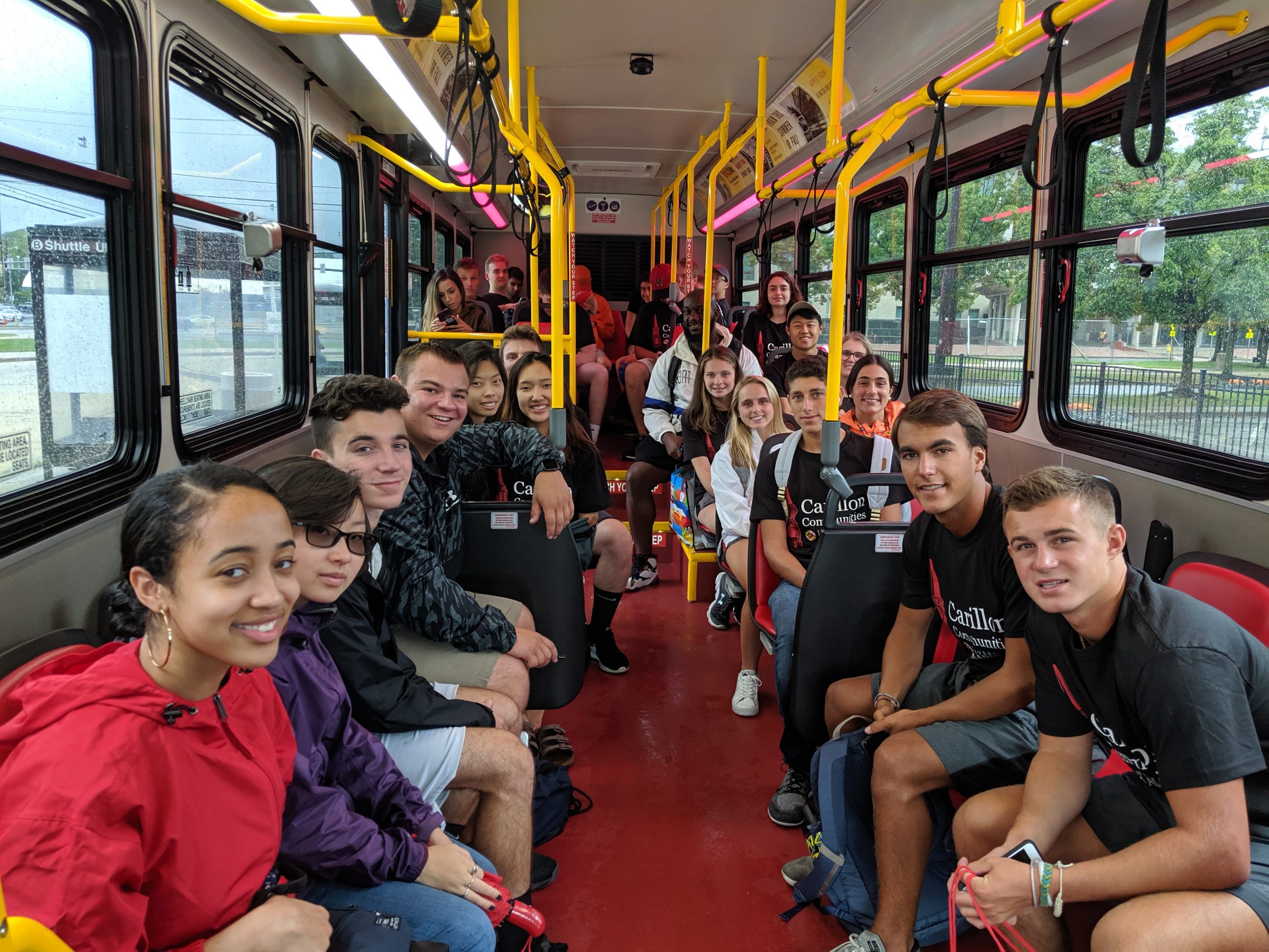 students on DC shuttle