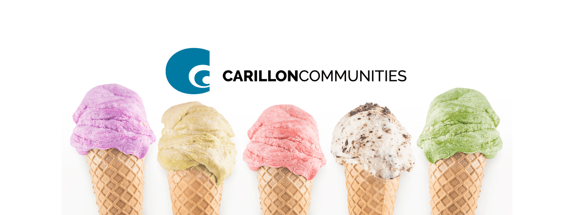 Carillon Communities logo and ice cream cones