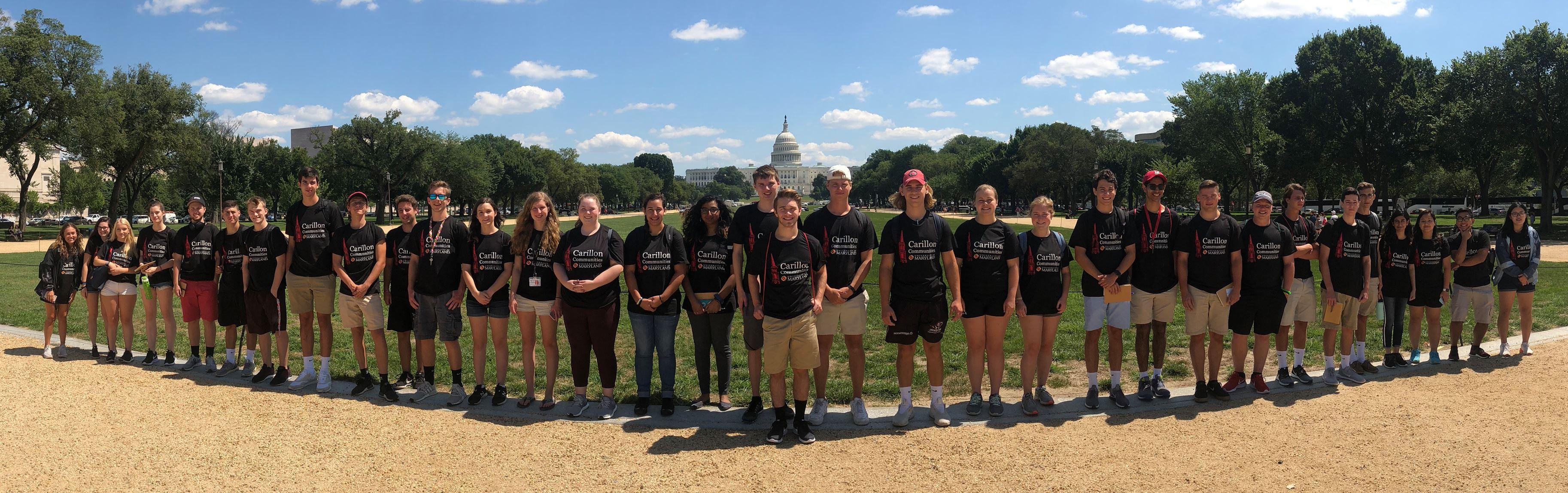 Carillon Students in front of the U.S. Capitol Building in Washington D.C.