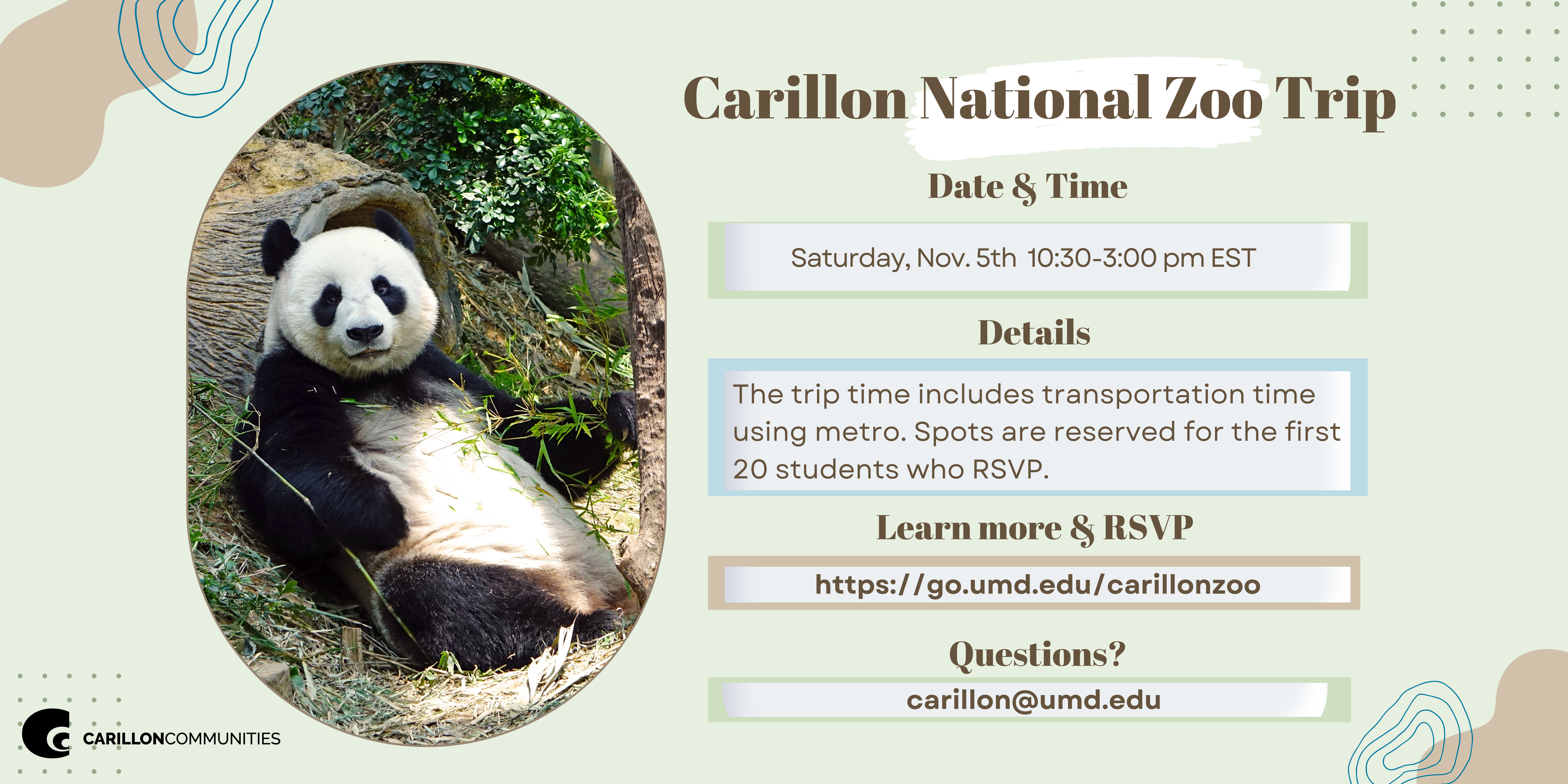 Carillon National Zoo Trip