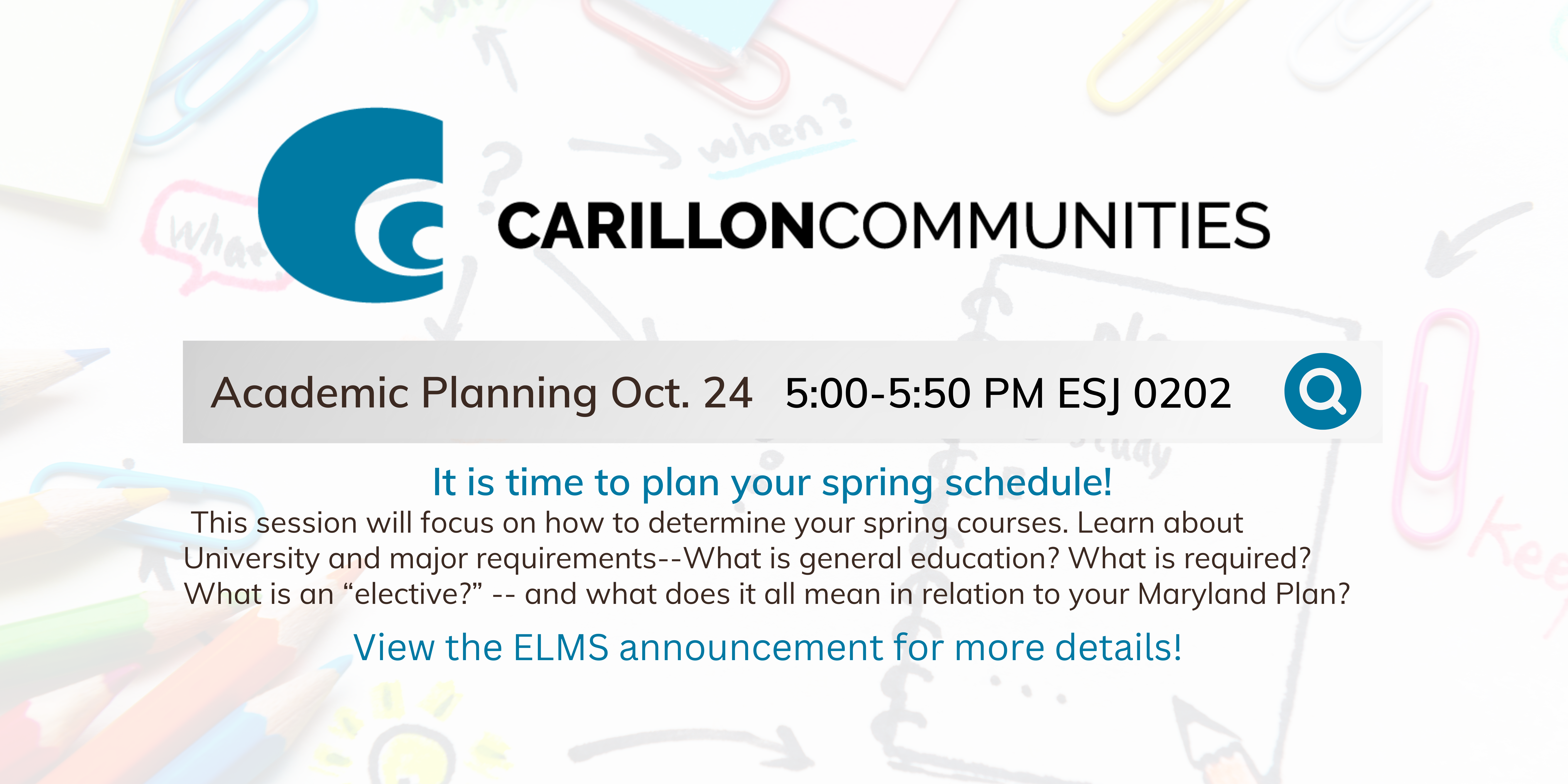 Academic Planning Oct. 24 5:00-5:50 PM