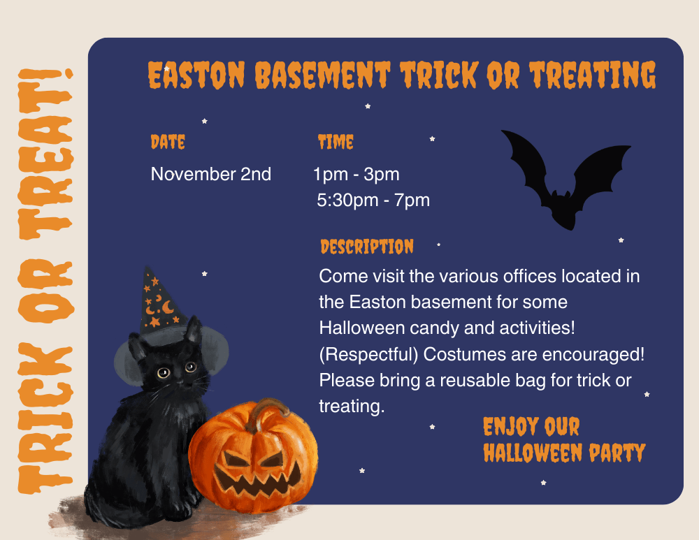 Easton Basement Trick or Treating Flier