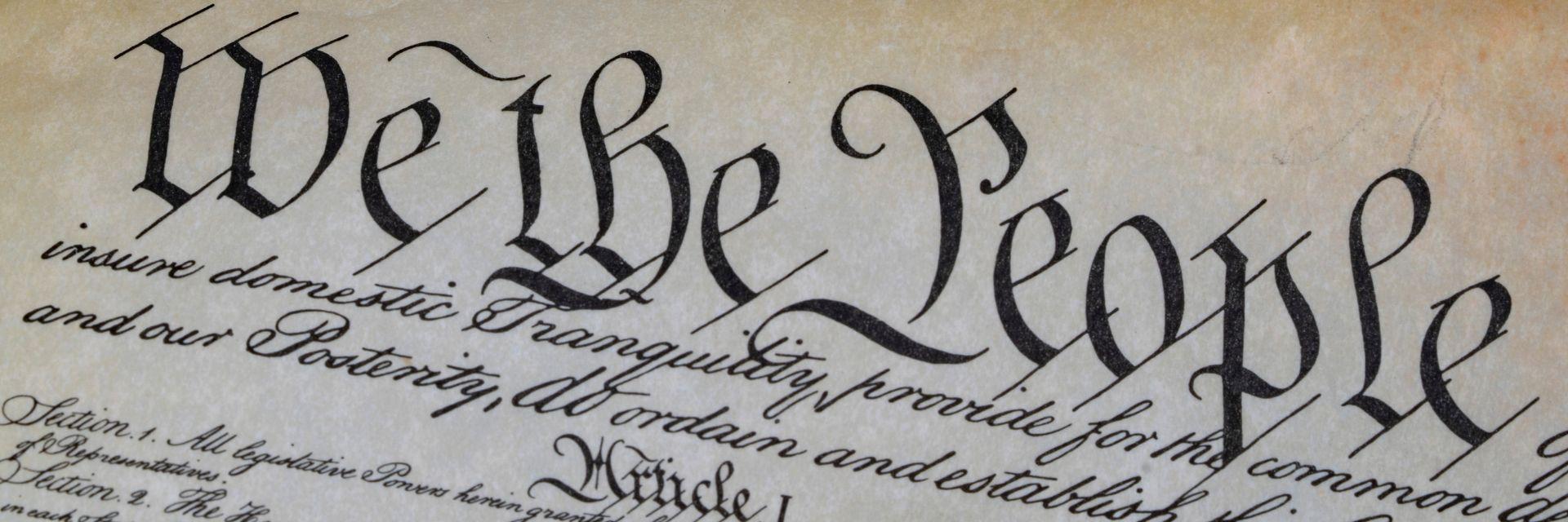 top of constitution in calligraphy